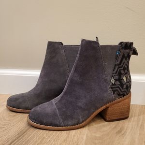 TOMS esme gray heeled bootie